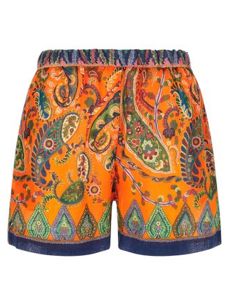 Etro Orange Ramie Bermuda Womens Shorts