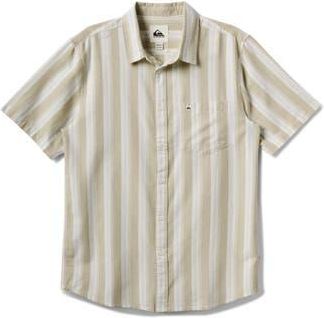 Quiksilver Oxford Stripe Classic Short Sleeve Button-Up Shirt in Off White at Nordstrom Rack, Size Xx-Large