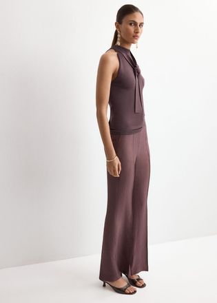 Mango Top maglia collo halter vino - Donna - XS - MANGO