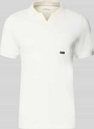 s.Oliver Red Label Regular Fit Poloshirt aus reiner Baumwolle Modell OPEN COLLAR POLO in Weiss, Gr&ouml;&szlig;e XXL