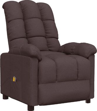 vidaXL Sill&oacute;n De Masaje El&eacute;ctrico Tela Marr&oacute;n Oscuro Vidaxl