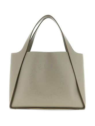 Stella McCartney Shopper met logoprint en studs - Beige
