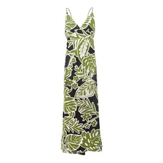 Ni&ugrave; Maxi Dresses, female, Multicolor, Size: XS Abito lungo con stampa tropicale