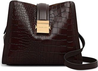 Radley London Sloane Croc Embossed Leather Crossbody Bag in Dark Oak at Nordstrom Rack, Size Small