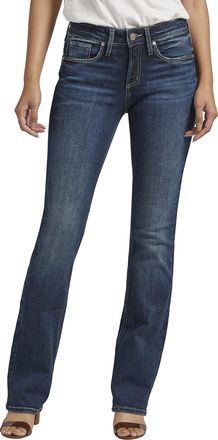 Silver Jeans Co Womens Suki Mid Rise Slim Bootcut Jeans, Med Wash Ekc385, 29W x 35L