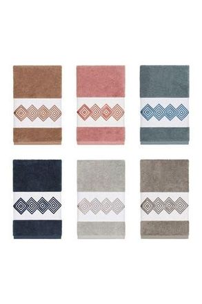 Linum Home Textiles Noah Embellished Hand Towel - Teal at Nordstrom Rack