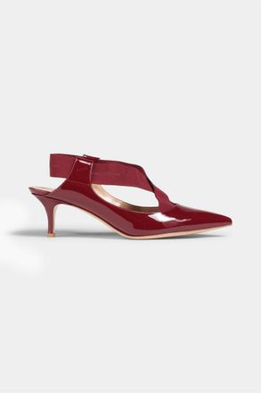 Gianvito Rossi Patent-leather slingback pumps - Burgundy - EU 35.5