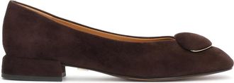 Kazar Square Nose Suede Pumps - Dames - Ballerinas - Bruin - 38 EU - Leer - Schoenen