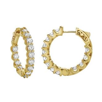 LuvMyJewelry Lilith 14K Gold Diamond Hoop Earrings - 4 Cts in 14K Yellow Gold at Nordstrom