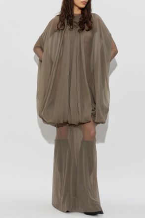 Rick Owens Silk Poncho, Womens, Grey
