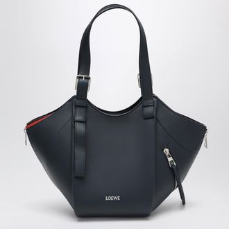 Loewe Dark blue layered Hammock Flip leather bag