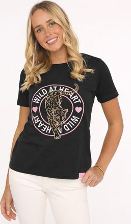 Zwillingsherz Kurzarmshirt ZWILLINGSHERZ, Damen, Gr. XXL, schwarz, Web, Obermaterial: 95% Baumwolle, 5% Elasthan, Basic h&uuml;ftlang, Rundhals, gerader Abschluss, Shirt