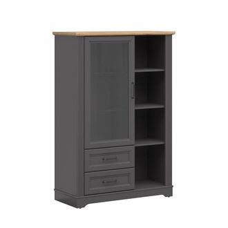 Petits Meubles Vajillero bajo 1 puerta 2 cajones estratificado Gris