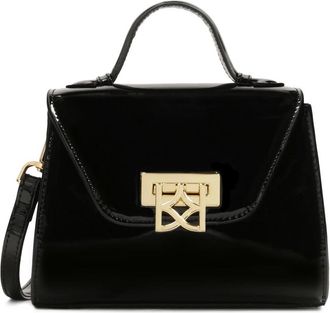 Kazar Elegante gelakte handtas met handvat - Dames - Handtassen - Zwart - ONE Size - Leer - Tassen