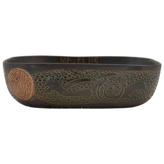 Berkfield Home Durable Countertop Basin Black Rectangular 48x37.5x13.5 cm Ceramic