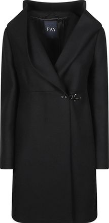 Fay Structured Hooded Side-Clasp Wool-Blend Coat