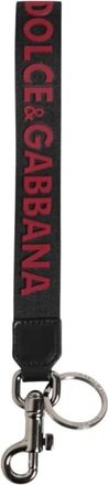 Dolce & Gabbana DG Logo Sleutelhanger met Gegraveerde Hardware - Heren - Sleutelhangers & Tashangers - Zwart - ONE Size - Leer - Accessoires