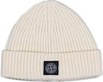 Stone Island Beanie - Heren - Hoeden - Beige - L - Wol - Accessoires