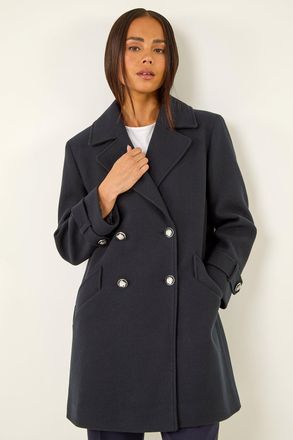 Roman Double Breasted Collared Peacoat