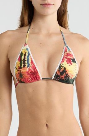 PacSun Aeris Triangle Bikini Top in Allover Print at Nordstrom, Size X-Small