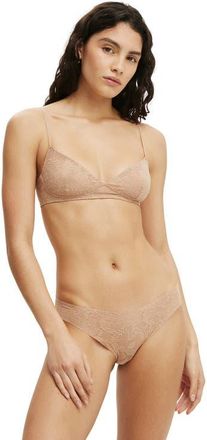 Cotton On Womens Demi Lace Bralette in Maple Sugar at Nordstrom, Size Xx-Small