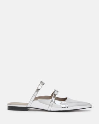AllSaints Thermoplastic Polyurethane Shar Metallic Leather Flat Shoes, Size: UK 4/ US 7/ EU 37