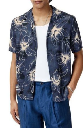 John Varvatos Dan Modal Camp Shirt in Lake Blue at Nordstrom Rack, Size Large