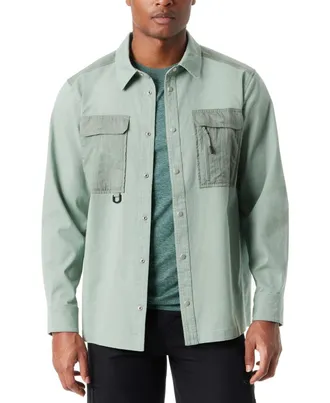 G.H. Bass & Co. Bass Outdoor Shirt Jacket Men Lily Pad Relaxed Fit Snap Front Workwear UPS1265