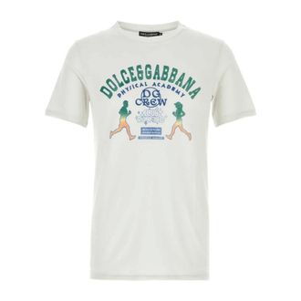 Dolce & Gabbana T-Shirts, male, White, Size: S Ice Cotton T-Shirt