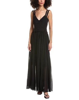 3.1 Phillip Lim Textured Chiffon Ruched Silk-Blend Gown