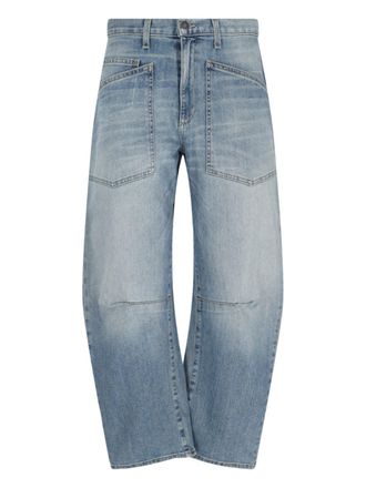 Nili Lotan Shon Curved Jeans, In Light Blue Denim