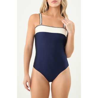 Boamar Abigal One-Piece Swimsuit with Removable Straps in Blue at Nordstrom, Size X-Small