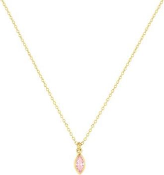 Set & Stones Marquise Birthstone Charm Necklace in Gold /October at Nordstrom