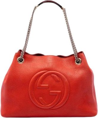 Gucci Pre-owned Soho Chain Tote - Dames - Vintage Shopper - Oranje - ONE Size - Leer - Vintage