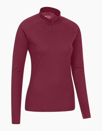 Mountain Warehouse Womens Mountain Warehouse Womens/Ladies Talus Zip Neck Long-Sleeved Thermal Top - Black - Size: 14