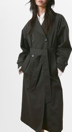 Mango Angela Belted Trench Coat in Chocolate at Nordstrom, Size Xx-Large