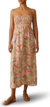 Faherty Sunrise Smocked Sundress in Watercolor Palms at Nordstrom Rack, Size Xx-Small