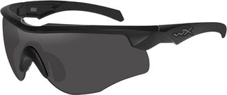 Wiley X Sunglasses ROGUE COMM Frame Matte Black Shield Grey/Clear/Light Rust,Size 44/25/120
