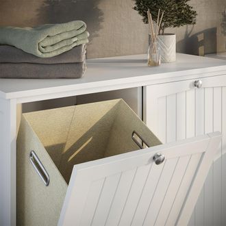 Vicco Mueble De Ba&ntilde;o Bianco, Blanco, 83 X 80 Cm Con 2 Cestas De Ropa, Vicco