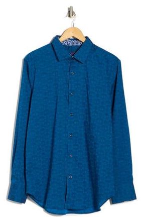Robert Graham Long Sleeve Woven Shirt in Navy at Nordstrom Rack, Size Xxx-Large