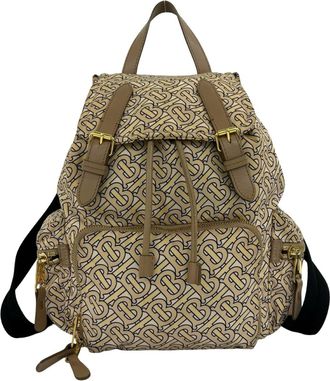 Burberry Beige Nylon Leather Backpack (Pre-Owned)