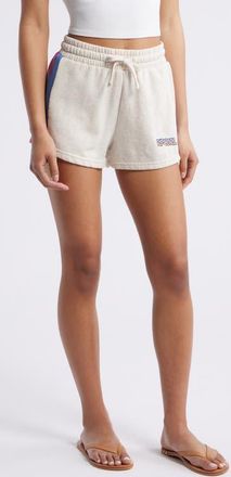 Rip Curl Las Dalias Colorblock Cotton Blend Fleece Shorts in Oatmeal Marle at Nordstrom, Size X-Small