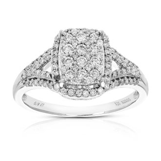 Vir Jewels 5/8 cttw Lab Grown Diamond Ring in Sterling Silver For Women