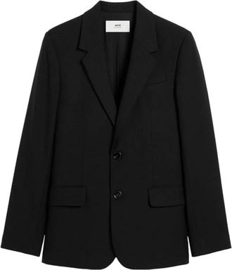 Ami Zwarte Blazer Jas Stijlvol Dagelijks Gebruik - Dames - Blazers - Zwart - S - Wol - Jassen