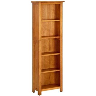 vidaXL Vidaxl - Libreria a 5 Ripiani 45x22x140 cm in Legno Massello di Rovere