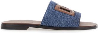 Dolce & Gabbana DG Cutout Denim Slippers - Heren - Sandalen - Bruin - 42 EU - Denim - Schoenen