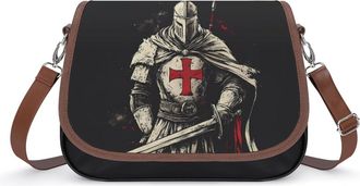 Generic Knights Crossbody Bag Womens Handbag PU Message Bags Shoulder Purse with Adjustable Strap