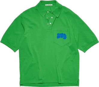 Acne Studios Polo Shirt - Heren - Polos - Groen - S - Katoen - Tops