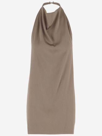 Stephan Janson Olive Draped Neckline Dress