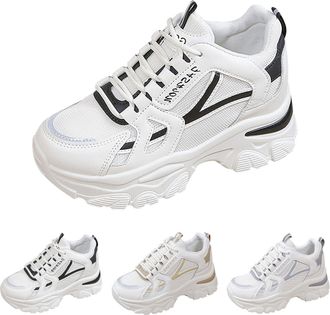 Generic Womens Chunky Fashion Sneakers Casual Sports Shoes Womens Lace Up Arch Support Non Slip Work Platform Sneaker for Women Walking Running Jogging Workou